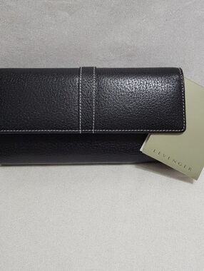 NWT Levenger Eton Black Leather Womens Wallet